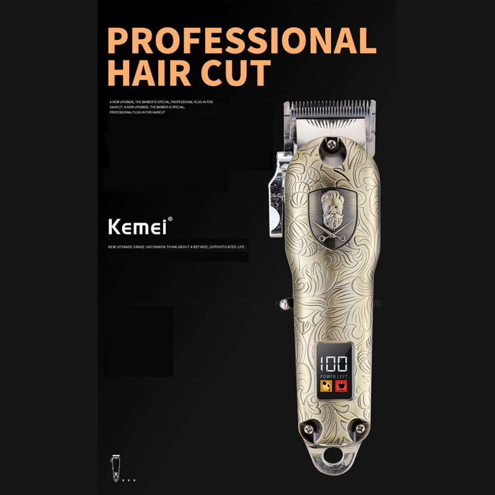 KM-2029 Electric Hair Trimmer Barber Shop Hair Clipper LED Display Haricut Machine usb Chariging