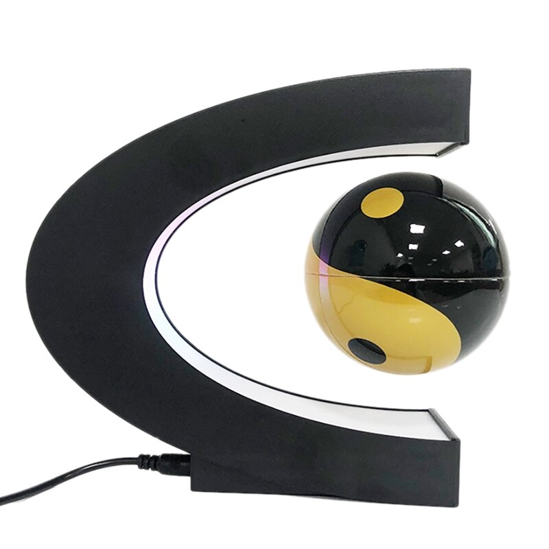 Globo de levitación magnética flotante LED, mapa del mundo, Lámpara electrónica antigravedad, Bola de luz, para el hogar, enchufe estadounidense: yellow