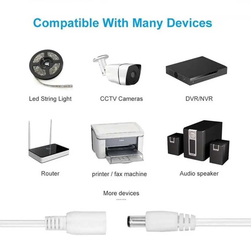 DC 12V WIFI Camera Extension Cable 5.5 * 2.1mm Male Female Power Cord Extended Wire Cable For CCTV Camera Router