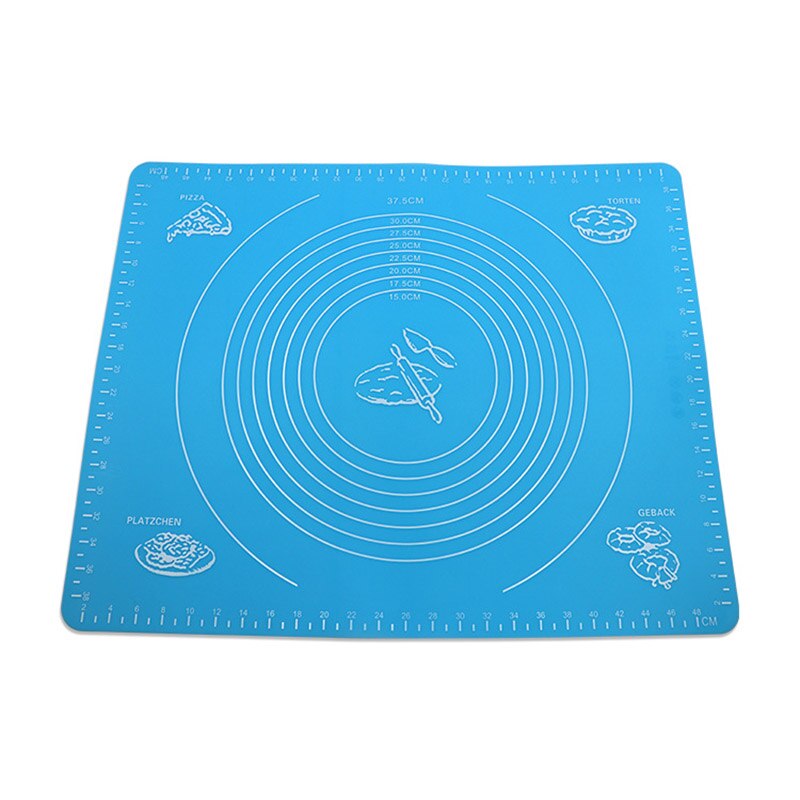 Silicone Kneden Deeg Mat Schaal Non-stick Keuken Bakken Tool Cake Board Grote Zachte Hoge Temperatuur Rolling Deeg Pad 40x50cm: Sky Blue