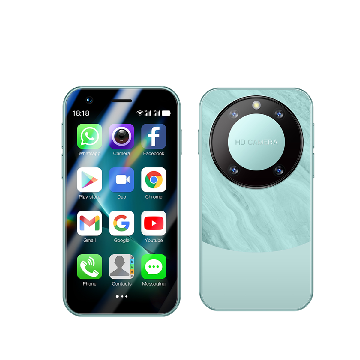 Smartphone SOYES F8 Pro Max Mini Android 8.1 - 3,0 polegadas | 2 GB + 16 GB | SIM Dupla 3G | Google Play | Mini smartphone compacto: green