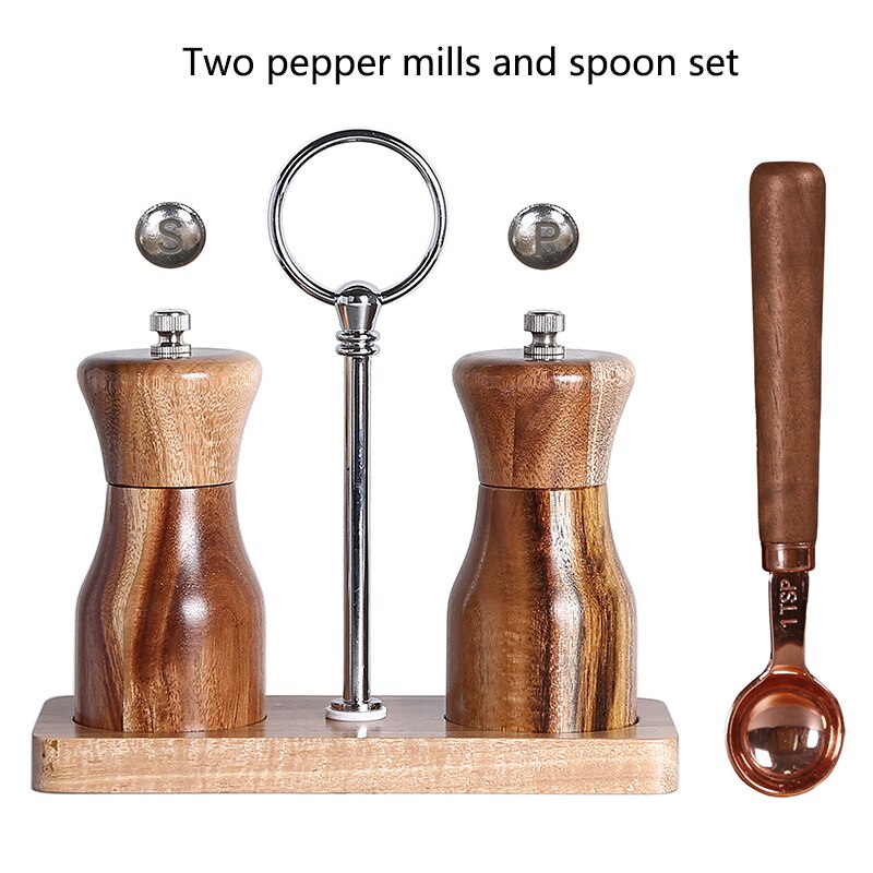 KITCHENDAO Bamboe zout en peper kom doos - ingebouwde serveerlepel om verloren te voorkomen - Draaibaar deksel met magneet om droog te houden, stofvrij - Zout Kelder Kruiden Container Houder - Dubbele