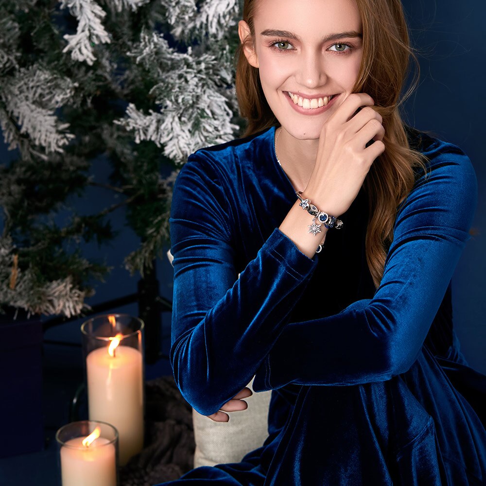ATHENAIE 925 Sterling Silber Klar und Dämmerung Blau CZ blendend Stern Charme passen Frauen Charme Armbänder Silber 925 Schmuck