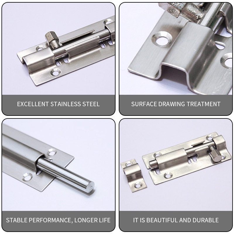 Door Security Slide Latch Lock Stainless Steel Barrel Bolt to Keep You Safe and Private