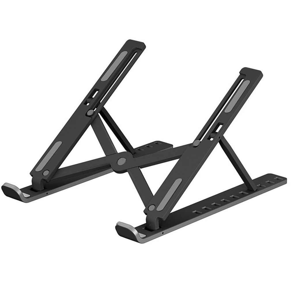 Laptopständer, tragbar, faltbar, verstellbare halterung aus aluminium für macbook pro, air, notebook, tablet: Schwarz
