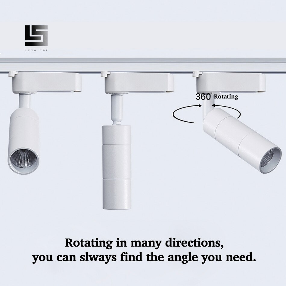 Éclairage sur Rail projecteur LED Rail lampe Spot luminaires pour la maison magasin magasin salle d'exposition 2 fils noir blanc remplacer halogène AC220V