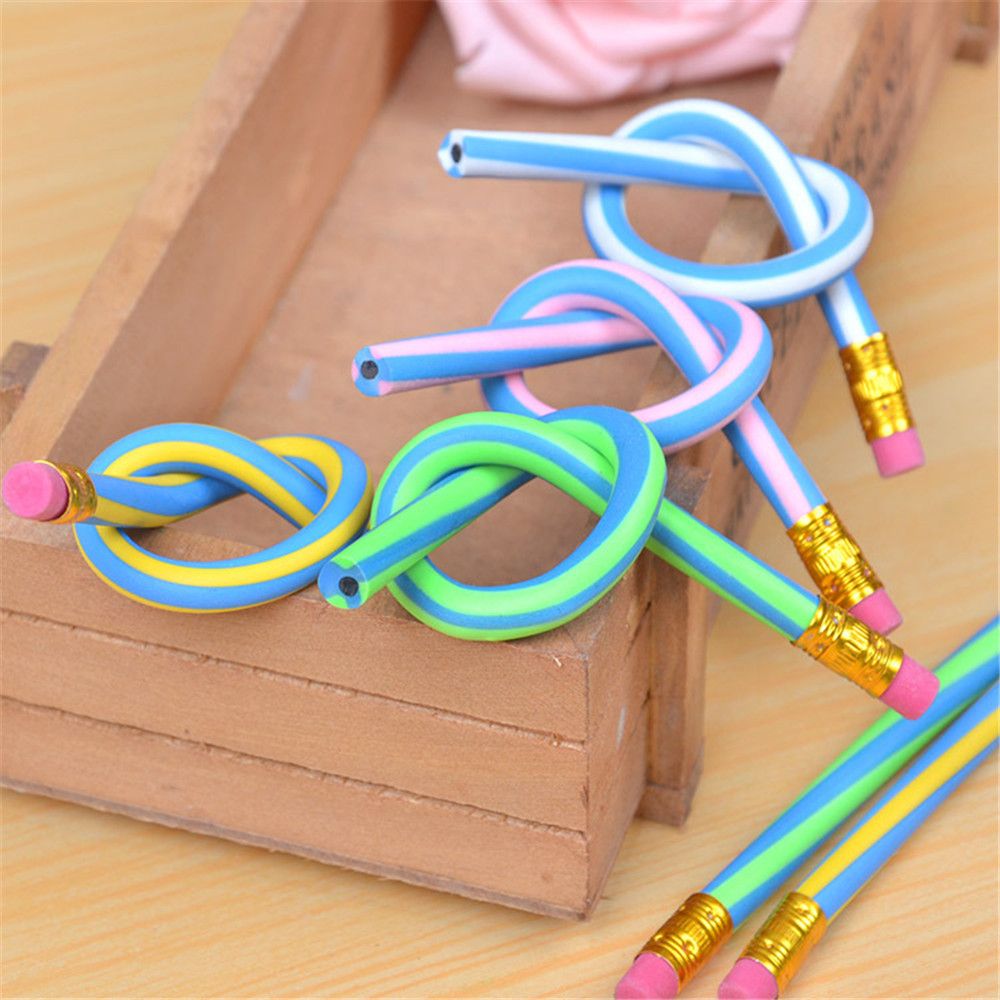 10 Uds colorido magia dúctil Flexible lápiz suave con Borrador de lápiz de Kawaii papelería escuela materiales de escritura para oficina chico gif