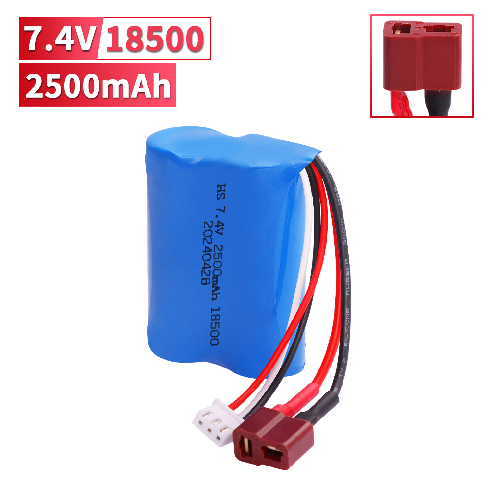 18500 2500 mAh 7.4 V batterij met Oplader Voor HBX 16889 16889A 16890 16890A SG1601 SG1602 1/16 RC vrachtwagen/auto onderdelen Batterij: Paars