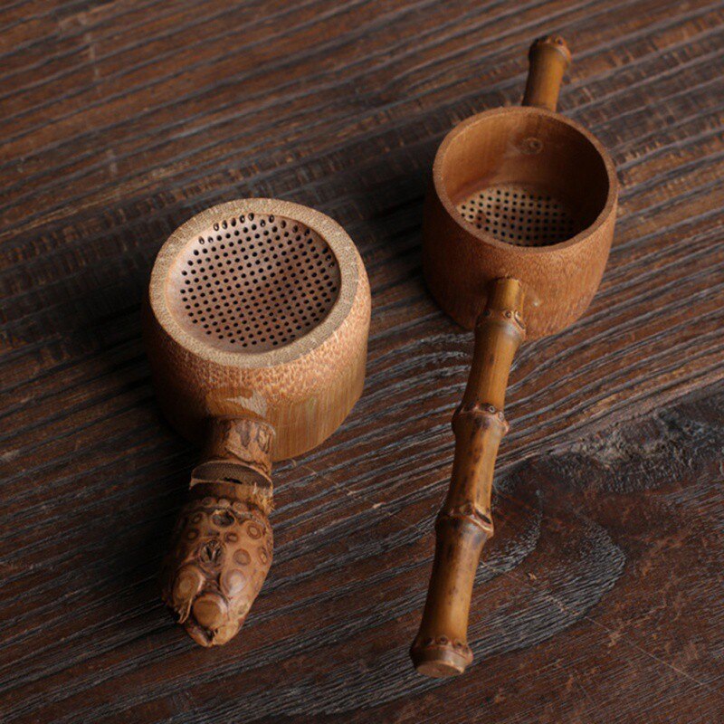 Japanese-style Tea Ceremony Filter Meng Zong Bamboo Root Spoon Leak Tea Set Filters