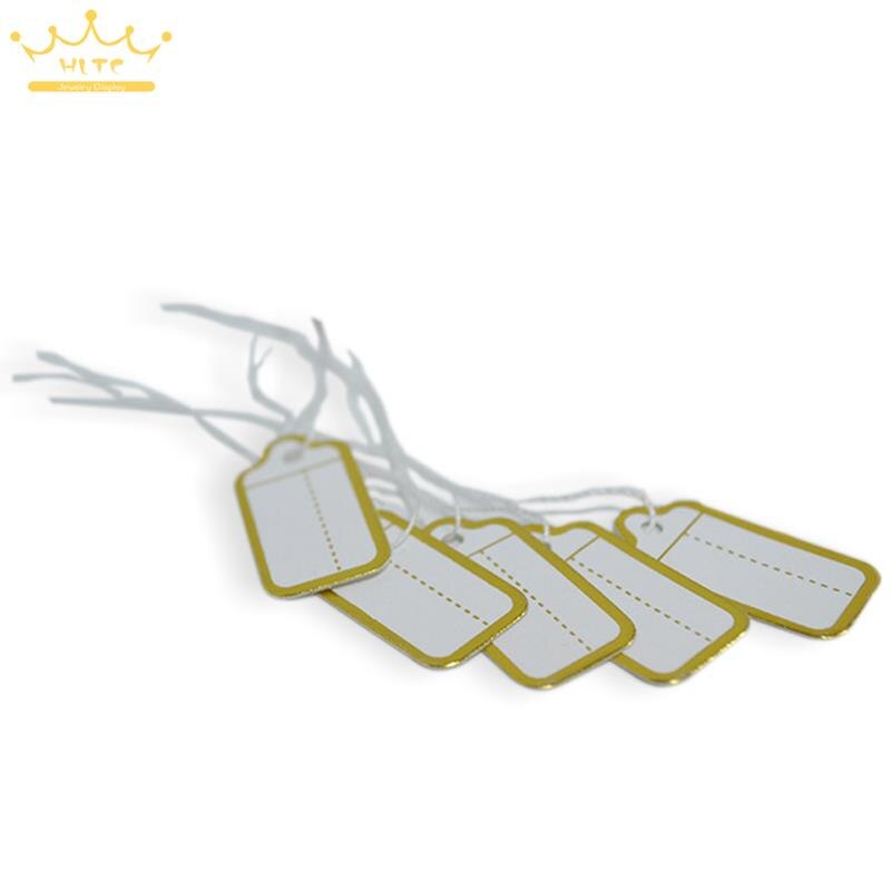 100Pcs Sieraden Geregen Prijzen Prijs Tags Met String Gold Merchandise Doek Label Prijs Label