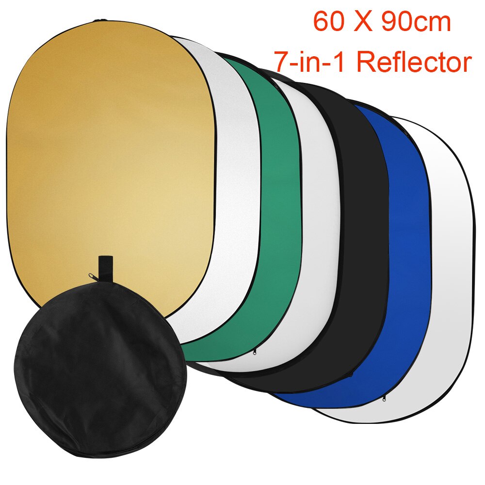 60 * 90cm/ 24 * 35inch Photography Light Reflector 7-in-1 Collapsible Multi-Disc for Studio Outdoor Photography with Carry Bag: 35inch 7-in-1