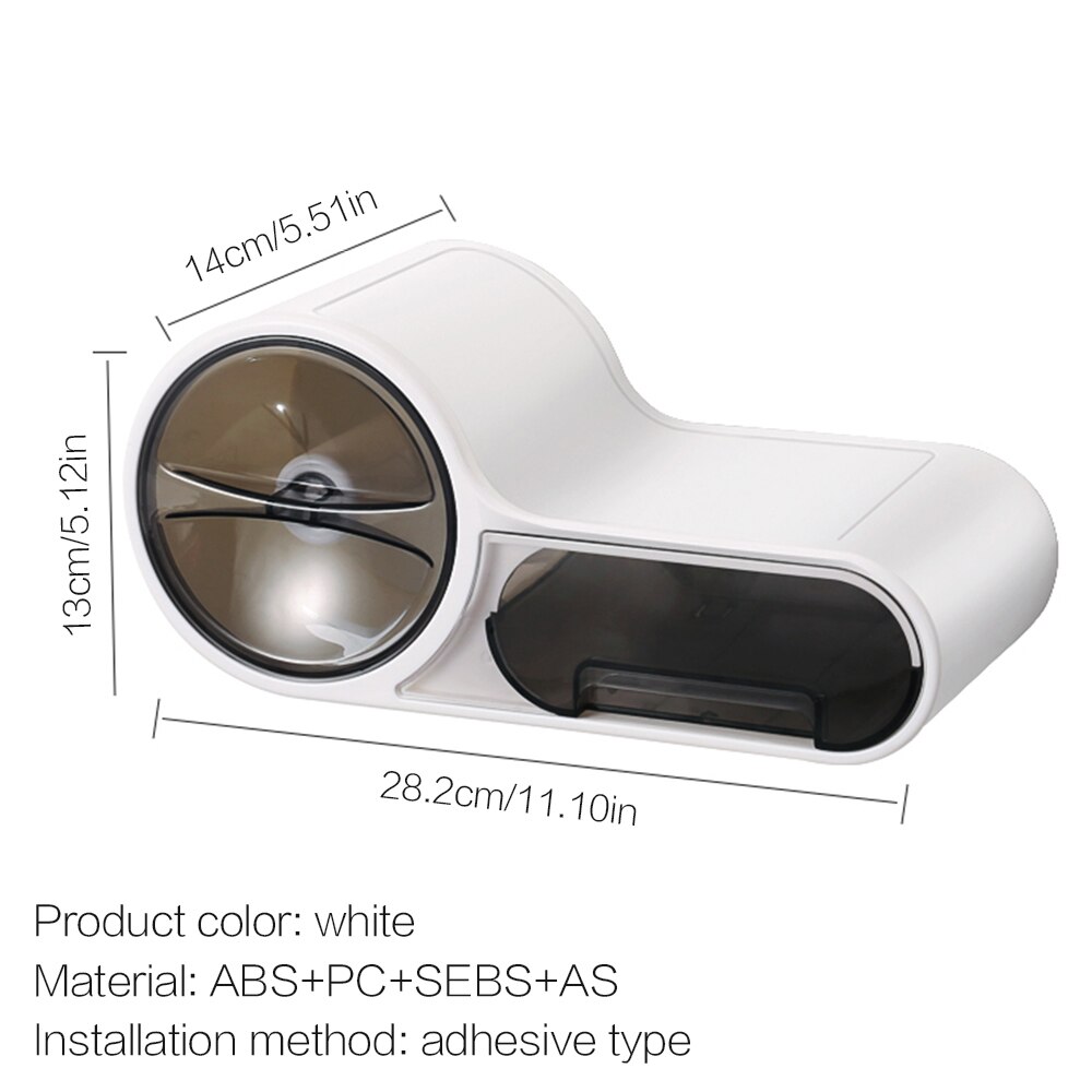 Badkamer Toiletrolhouder Tissue Doos Plastic Wc Dispenser Wall Mounted Roll Papier Opbergdoos Gratis Ponsen