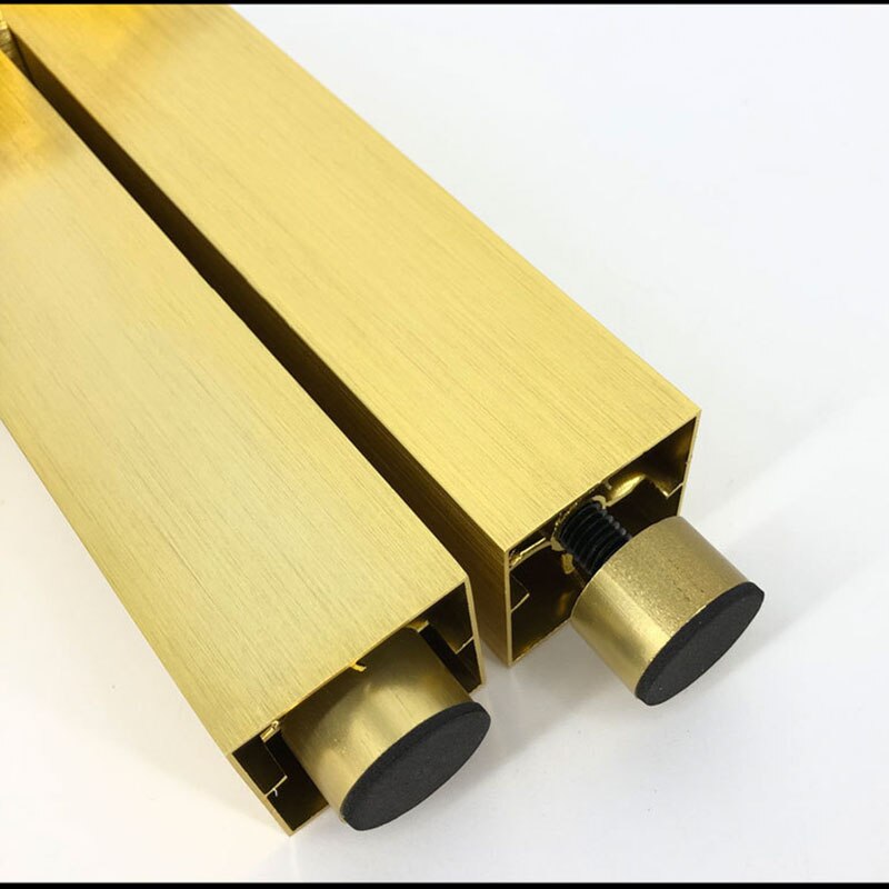 Pieds de Table en métal brossé, canapé en métal doré brossé meubles carrés pieds de meuble en métal 4 pièces/lot