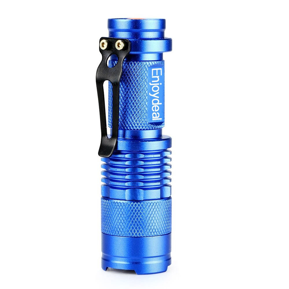 Mini LED Flashlight 2000LM Q5 LED Flashlight Torch AA Adjustable Zoom Focus Torch Lamp linterna Waterproof For Outdoor 1/3 modes: Blue flashlight / 3modes