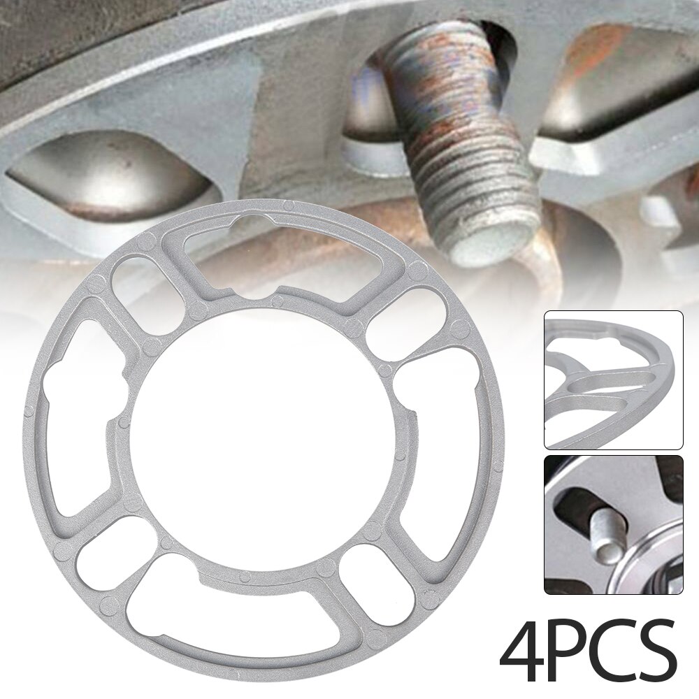 4pc 5mm Universal- Auto Rad Reifen Abstandshalter Multi Funktion Dichtung Legierung Aluminium Auto Hub Dichtung Reifen Abstandshalter Distanzscheiben Auto Zubehör