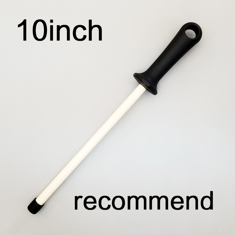 Rschef 1Pcs Sharp Ener Professionele Harde Sharp Sterking Staaf Sharp Sharp Sterking Messen Keukenmes Handheld Metalen Musat Mousata: ceramic rod 10 inch