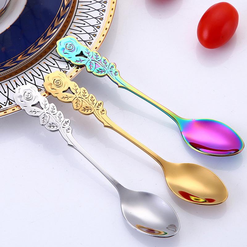 1PC Mermaid Shape Stainless Steel Spoon Stirring Coffee Spoon Tea Stirring Spoon For Home Kitchen Tableware Accessories