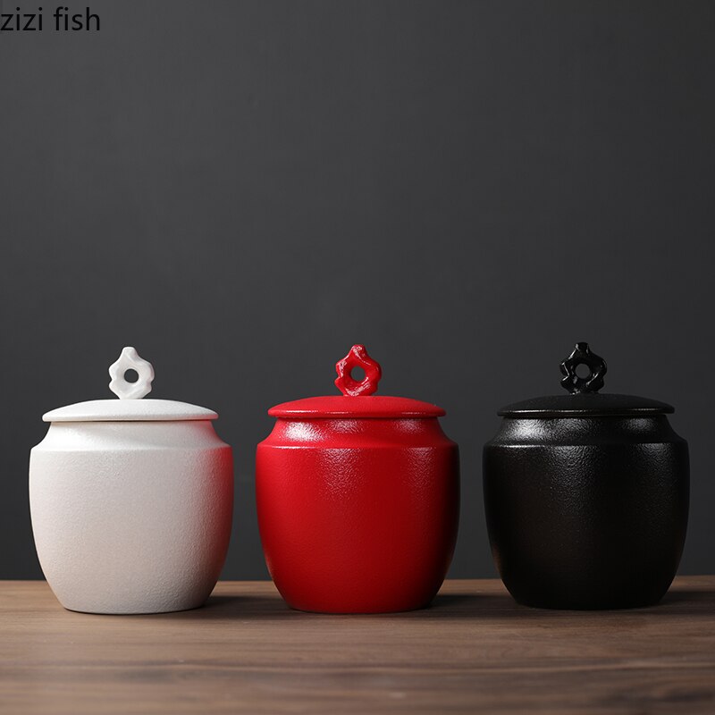 Modern Stoneware Tea Bag Storage Jar Ceramic Large-capacity Sealed Jar Candy Dried Fruit Storage Tank Tea Container Kitchen Tool