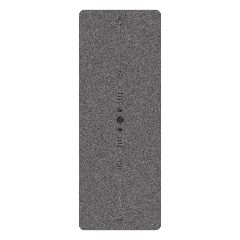 Estera de yoga de 5 mm de grosor con superficie de PU texturizada y base de caucho natural - Estera de ejercicios antideslizante y de alta densidad para el hogar/pilates (Alignm: Gris