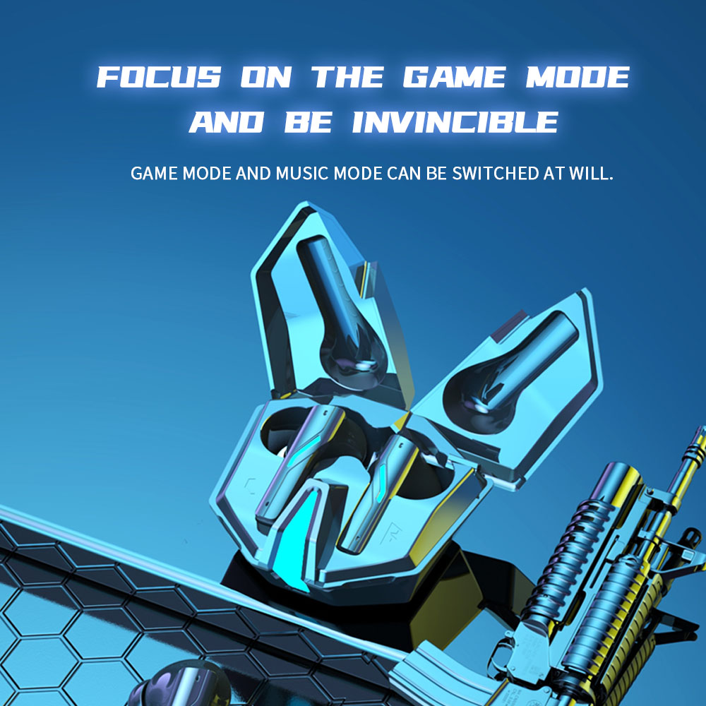 ANC noise cancelling gaming wireless earphones, dedicated to gaming, with seamless latency, for gaming