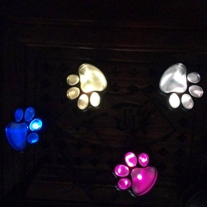 Solcellekat dyr poteaftryk lys led solcellelamper have udendørs lanterne led sti dekorativ belysning fodspor lampe