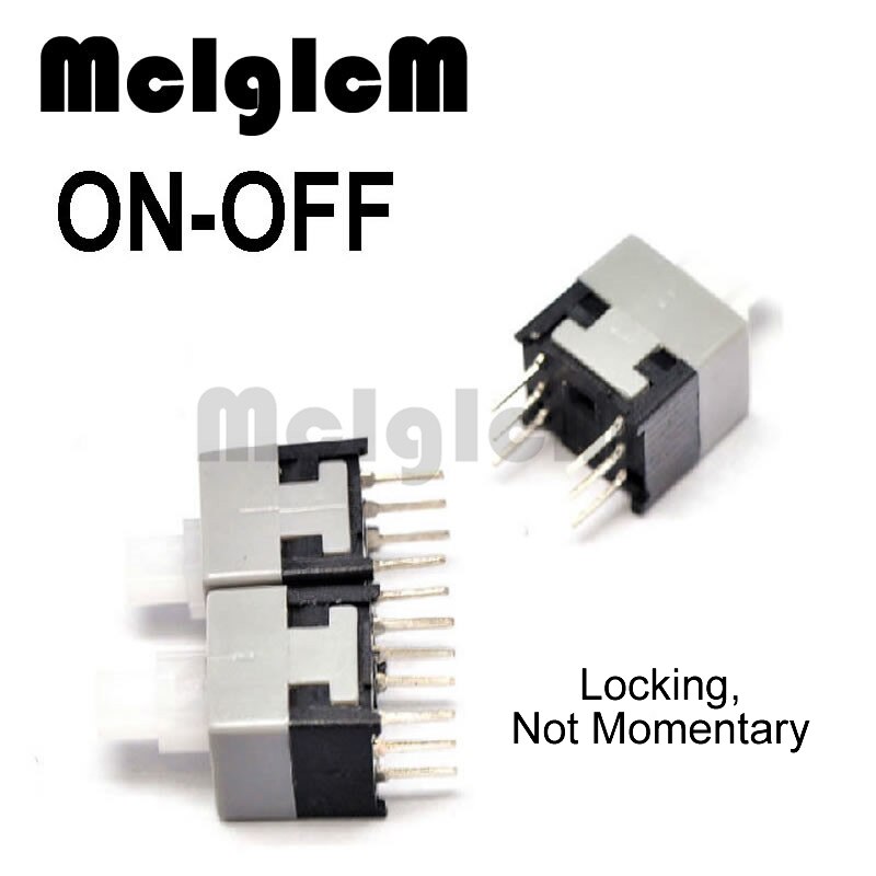 30pcs Latching Push Button Switch 8.5*8.5mm DIP 3pin 8.5x8.5MM Self-Lock and Momentary Square Switch: 6 pin on-off