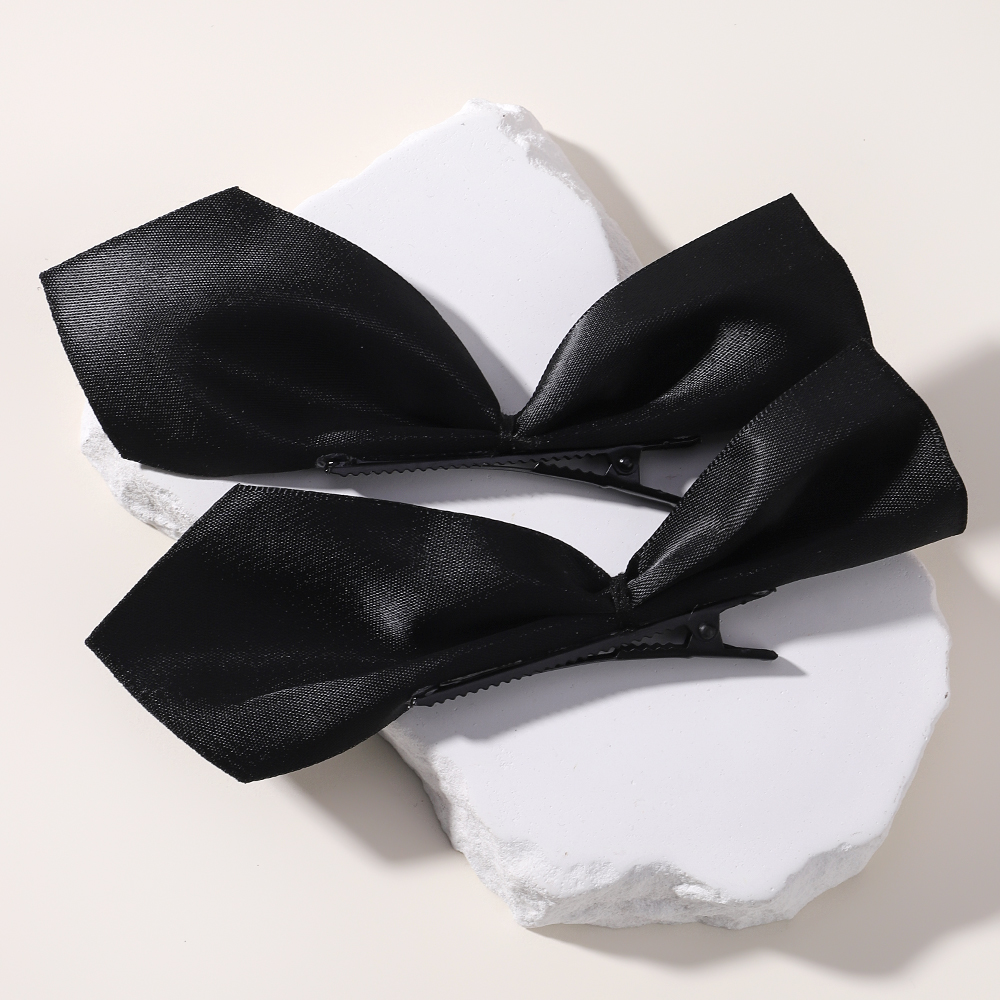 Pinza para el pelo pequeña con lazo rojo y negro para niña y mujer, pinza para el pelo con lazo de terciopelo de princesa, herramientas de peinado coreanas: Champán