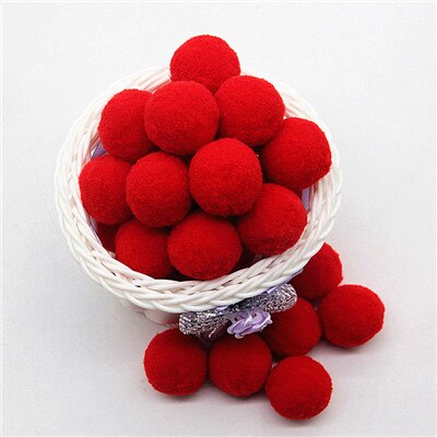 Rød pompon 8mm 10mm 15mm 20mm 30mm pom poms ponpon håndværk forsyninger diy til børn legetøjsbeklædning syning hjem bryllupsdekorationer 20g: 30mm 20 stk