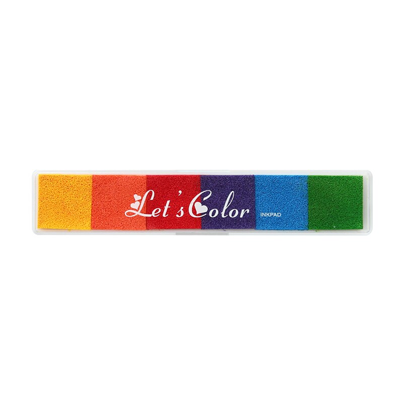 6 farben Bar Stempelkissen Regenbogen Farbverlauf Tinte Pad für Stempel Druck DIY Handgemachten Tagebuch Tagebuch Dekoration Büro Schule 6333: Gelb zu Grün