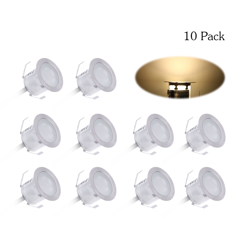 10PCS LED Deck Lights Recessed In-ground Underground IP67 Outdoor Landscape Garden Pathway Stair Decoration Lamp Garden Decor