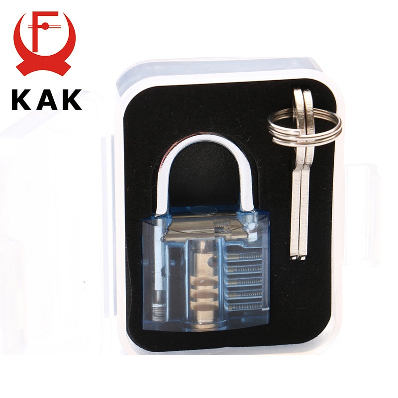 KAK Transparent Locks Pick Visible Cutaway Mini Practice View Padlock Hasps Training Skill For Locksmith Furniture Hardware