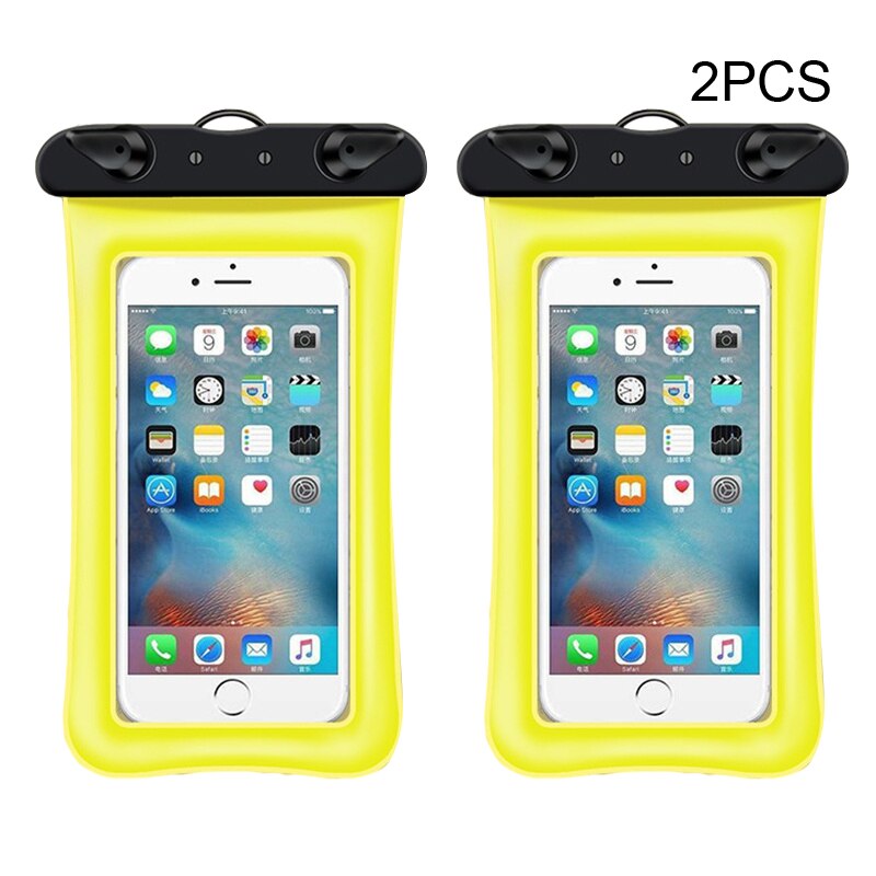 Funda Universal impermeable IP68 para teléfono, bolsa a prueba de agua para iPhone 13, 12, 11 Pro Max, X, Xs, 8, Xiaomi, Huawei y Samsung, 2 uds.: Yellow