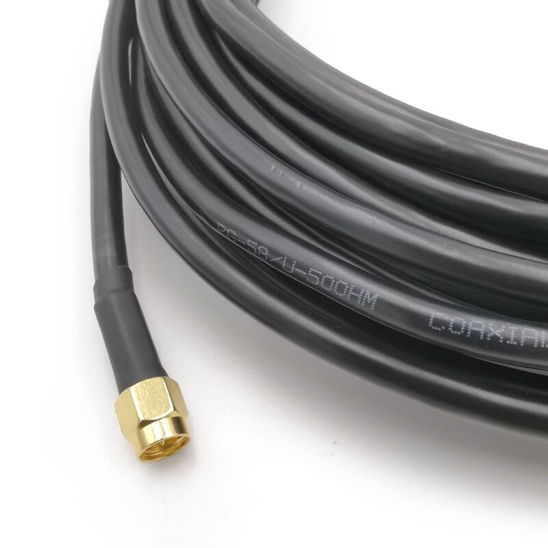 RG58 Coaxial Cable 50ohm 1/5/10/15/20/25m cable, with N Male to SMA Male Low Loss, Used for Mobile Signal Repeater Antenna
