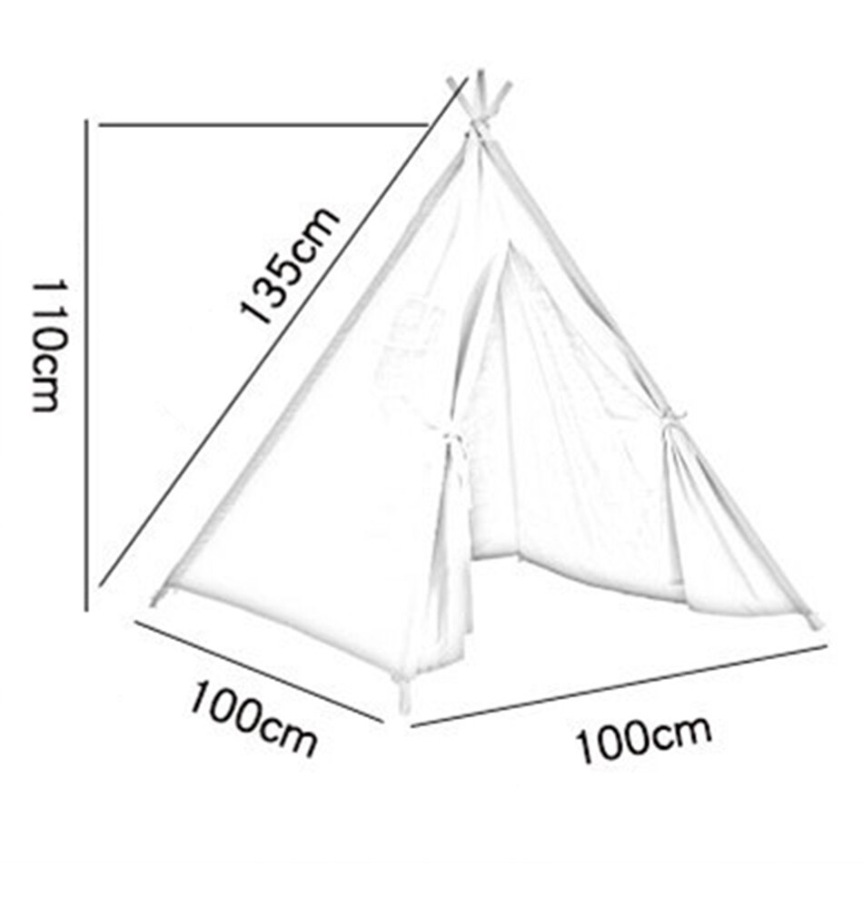 1.35M Large Teepee Tent Cotton Canvas Wigwam Children&#39;s Tent Kids Play House Girls Game House India Triangle Tent Room Decor