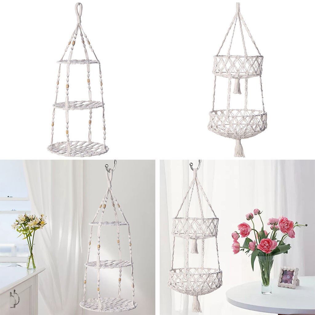 Ing cesto di frutta con nappe intrecciato a mano cesto di verdure pianta ing Pot per cucina