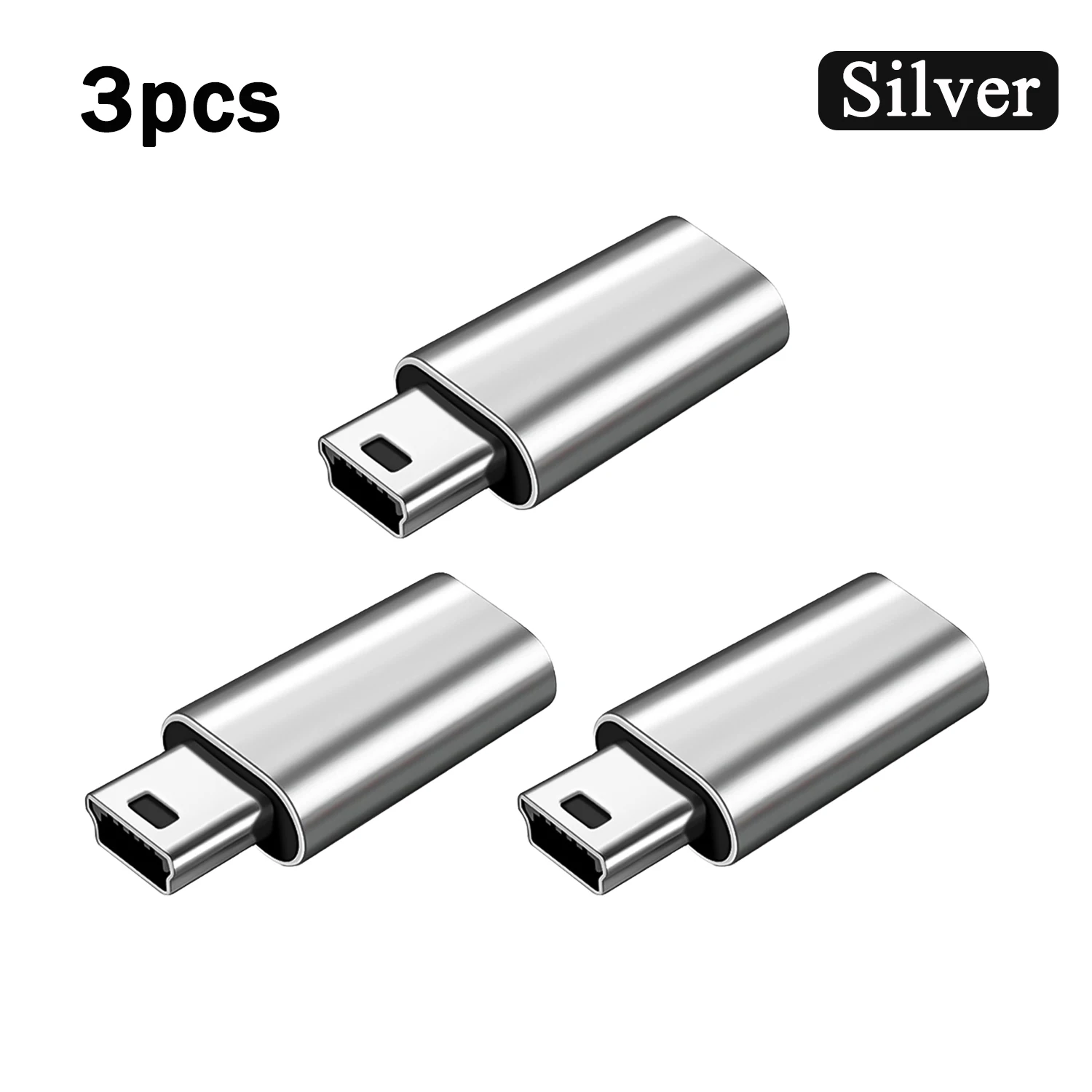 1-3 sztuki Adapter Mini USB męski na żeński typu C do smartfonów z systemem Android Tablet Złącze adaptera USB typu C na Mini USB: Matowy czarny