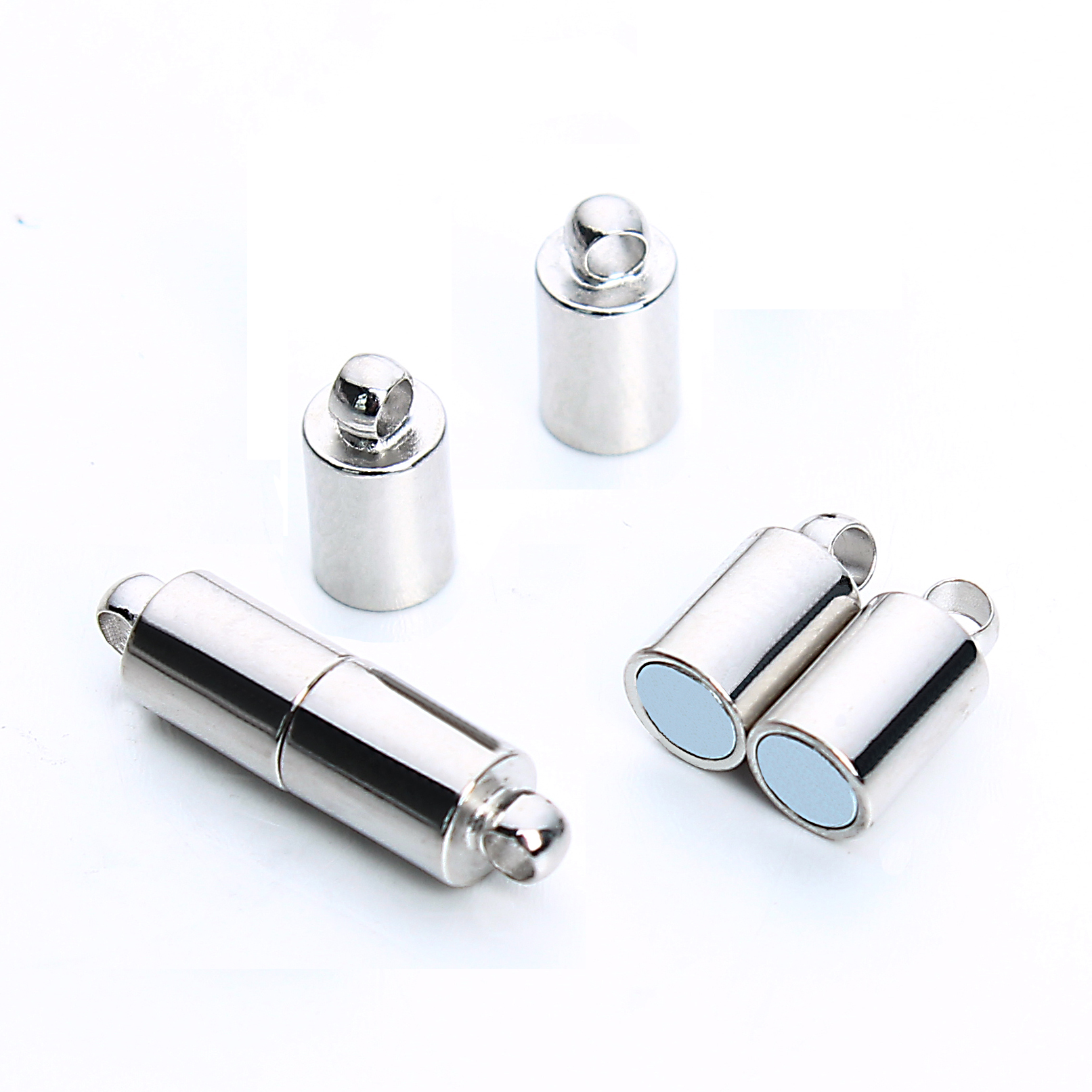 5pcs/Lot Round Strong Magnetic Clasps Magnet End Clasp Connectors for Leather Cord Bracelet Jewelry Hook Making Findings Wholesa