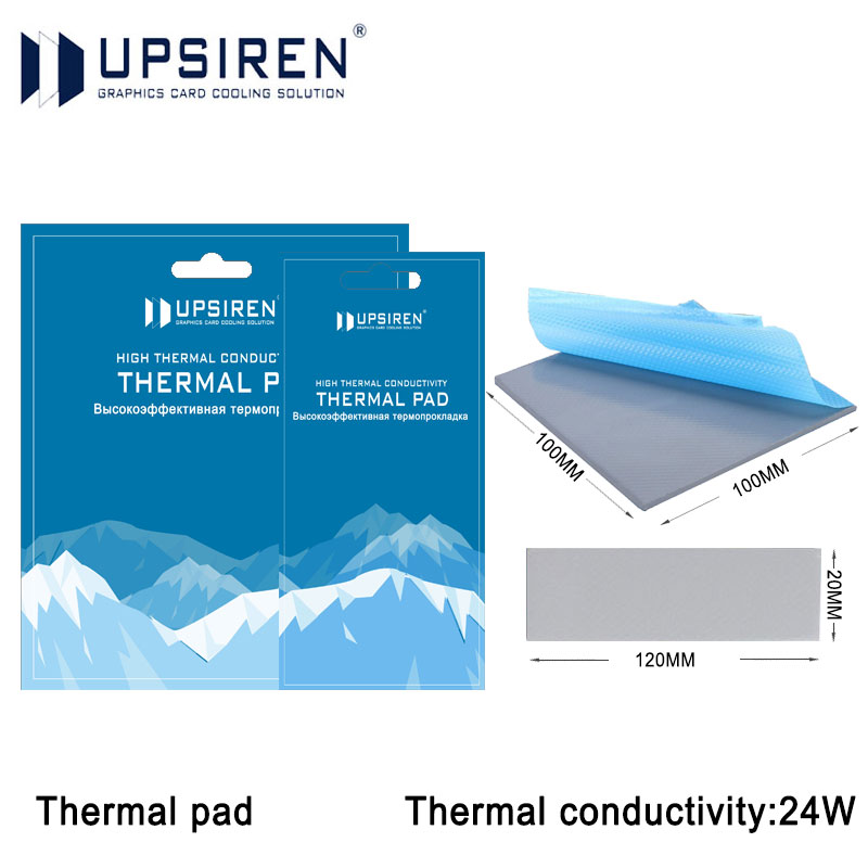 Upsiren 24W/mk 0.75/1.25/1.75mm GPU CPU Heatsink Cooling Conductive Silicone Pad Original Authentic Thermal Pad