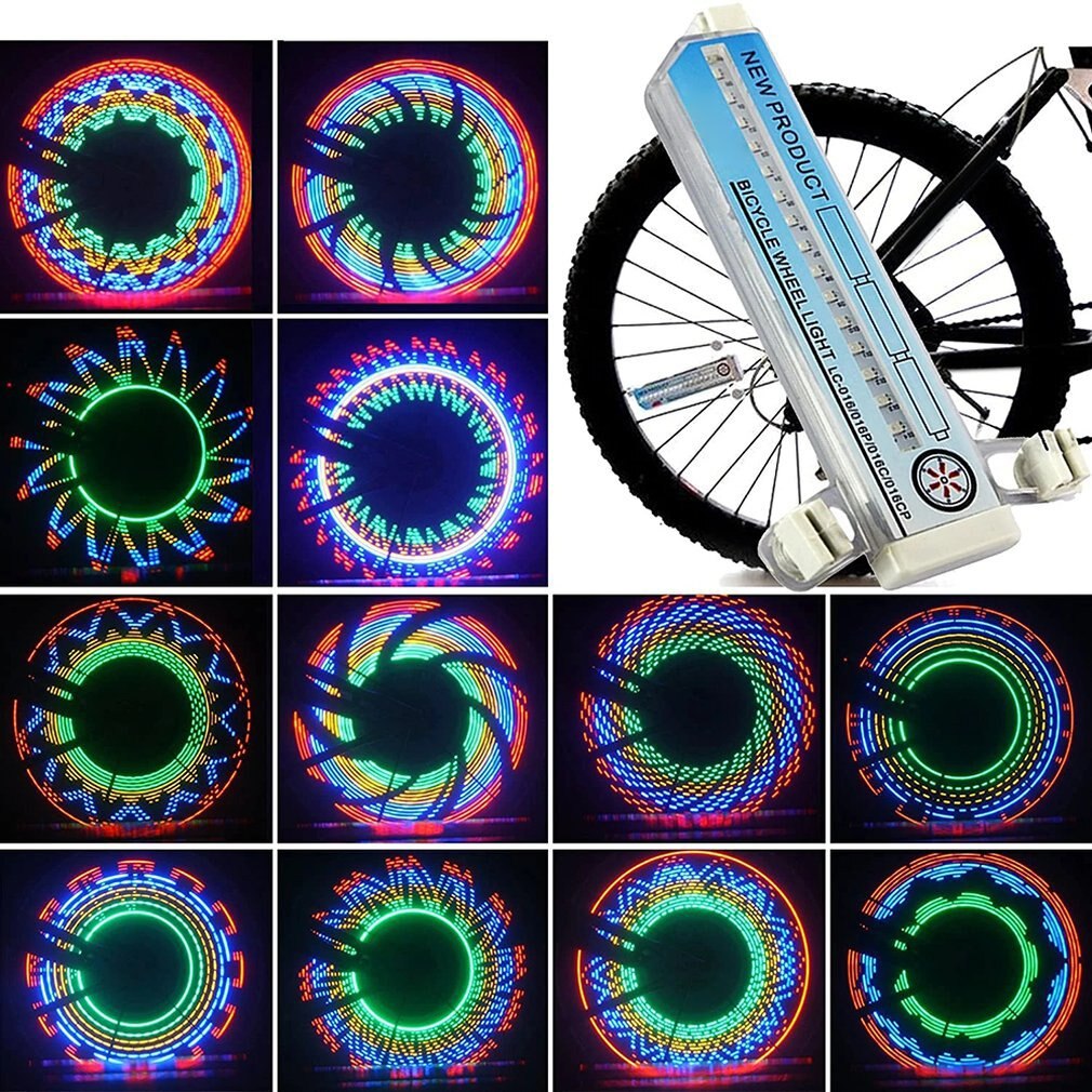 Fahrrad Speichen LED-leuchten Beleuchten sterben Straßen mit Phantasie Fahrrad Rad Lichter Bunte LED Bunte Fahrrad Räder Licht
