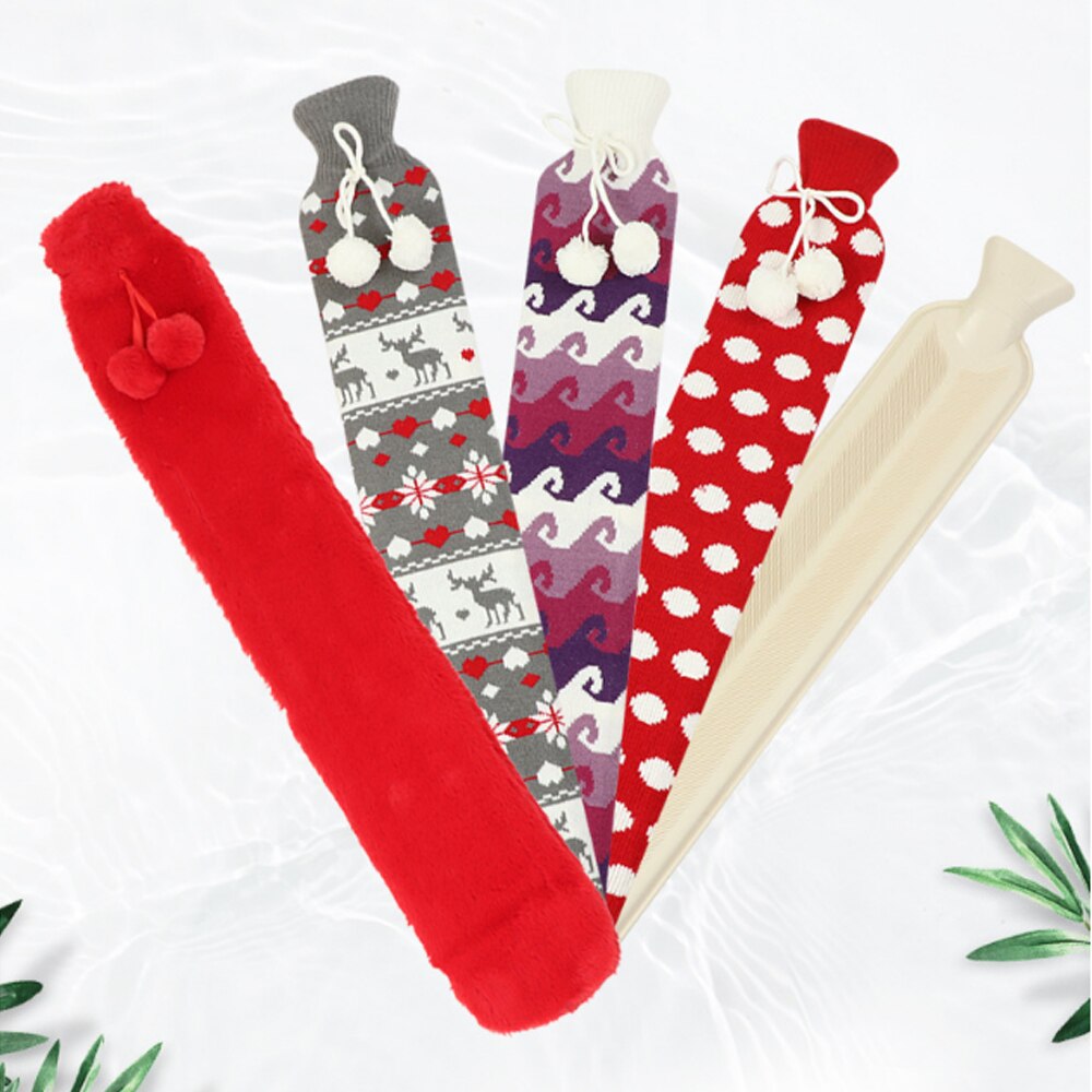 52cm Removable Cover Fur Rubber Water Bottle Extra Long Christmas Water Bottles Bag For Waist Hand Foot Warming
