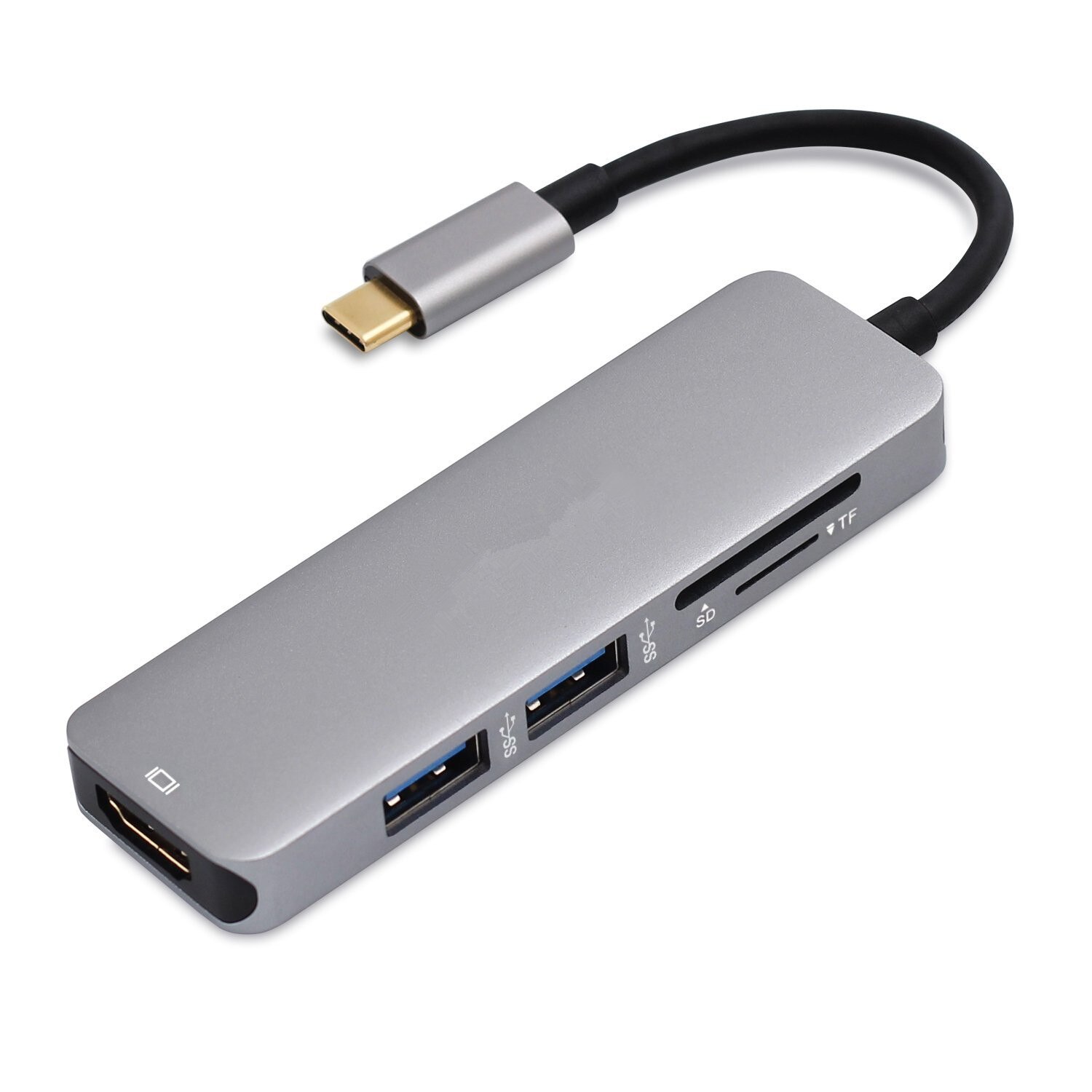 Usb 3.1 Type-C Hub Naar Hdmi-Compatibel Adapter 4K Thunderbolt 3 Usb C Hub Tf Sd reader Slot Pd Voor Macbook Pro/Air/Huawei Mate: 5 in 1  hub