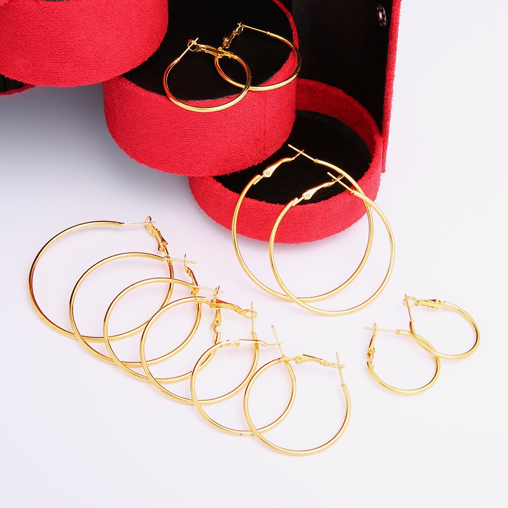 Boho Rose Gold Silber Farbe Kreis Hoop Ohrringe Sets für Frauen Mädchen Vintage Ohr Clip Hochzeit Schmuck