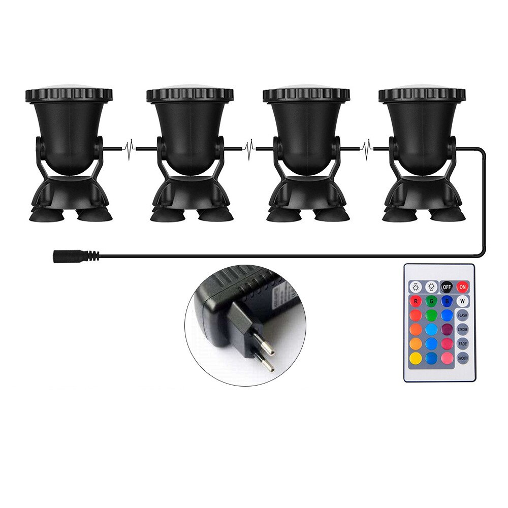 4pcs RGB 36 LED Underwater Light Remote control Submersible Lights for Pond Tank Aquarium Landscape Lamp Fish Water bio-lighting: 4PCS