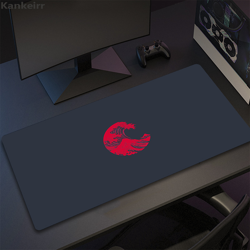 Podkładka pod mysz dla graczy czarno-biała podkładka pod mysz Great Wave XXL mechaniczna podkładka pod klawiaturę antypoślizgowy dywan podkładki pod mysz z naturalnej gumy 90x40: S / Dark Brown