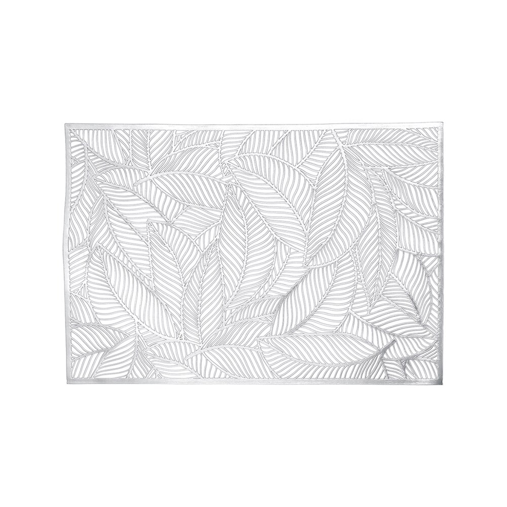 Individual Table Mat Rectangular Waterproof Non-Slip Table Mat Insulation Mat Coaster Home Decoration Table Mat PVC Placemat: Silver