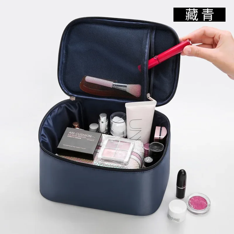 1 Pc Men Cosmetic Bag Travel Organizer Make Up Box Toiletry Kit Wash Toilet Bag Large Waterproof Pouch: black