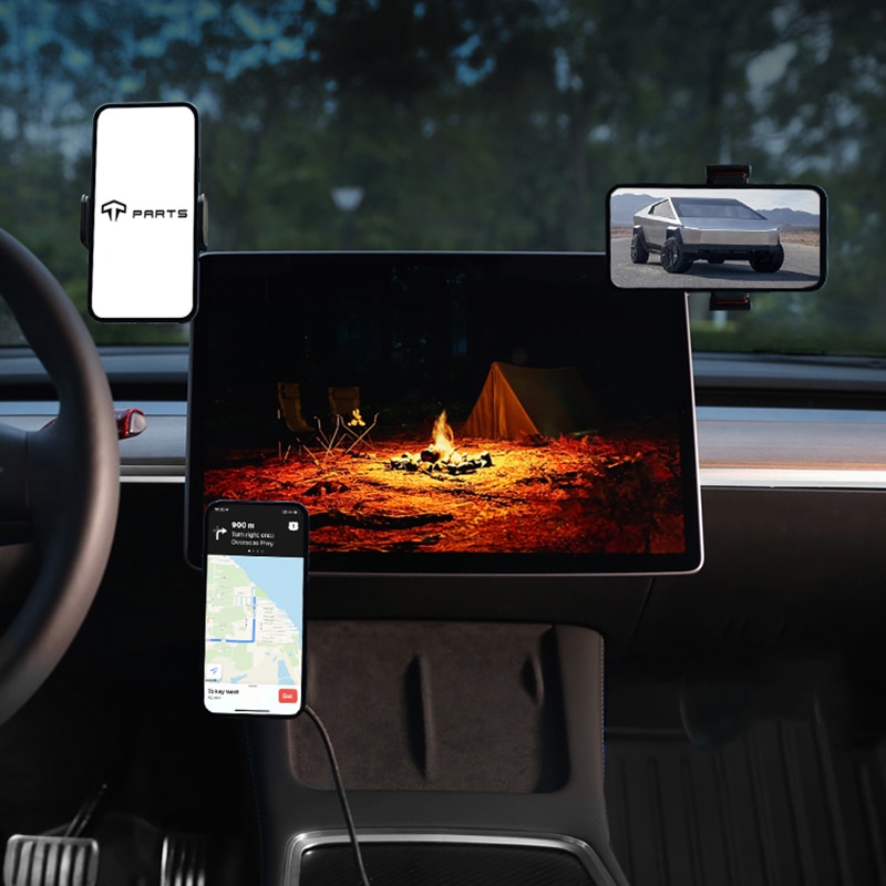 Voor Tesla Model 3 Mobiele Telefoon Houder Auto Magnetische Mobiel Mount Ondersteuning Magsafe Draadloze Opladen Inklapbare Beugel