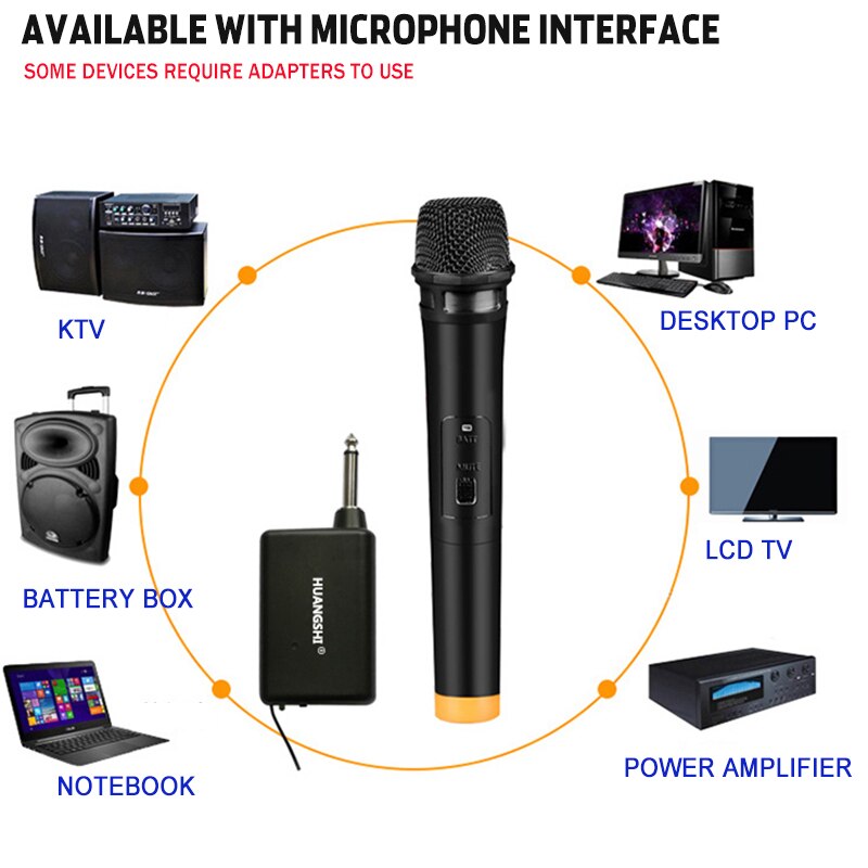 UHF Wireless Microphone System With Receiver Cordless Handheld Microphone For Karaoke Party KTV Performance Speech