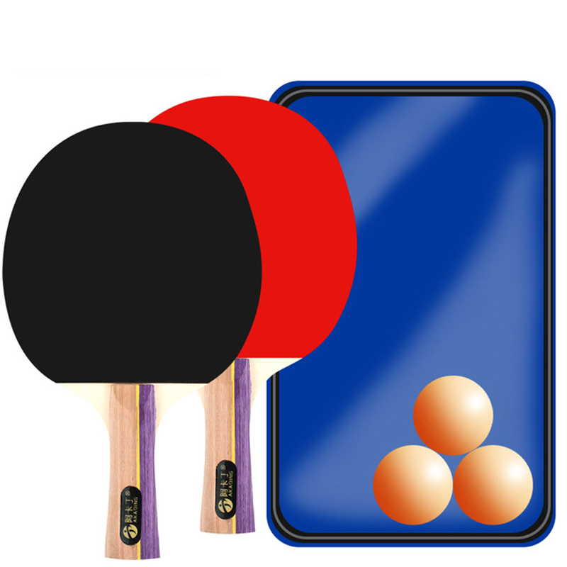 Ping Pong Paddle With Case And 3 Balls Table Tennis Racket For Beginner And Advanced Players 4 Star: Purple Long handle