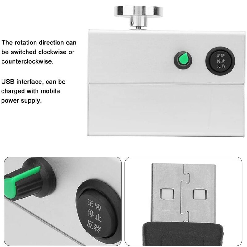 Mini pottenbakkerswiel usb aluminiumlegering keramische afwerkgereedschap voor schoolonderwijs en doe-het-zelf-pottenbakkerswinkel